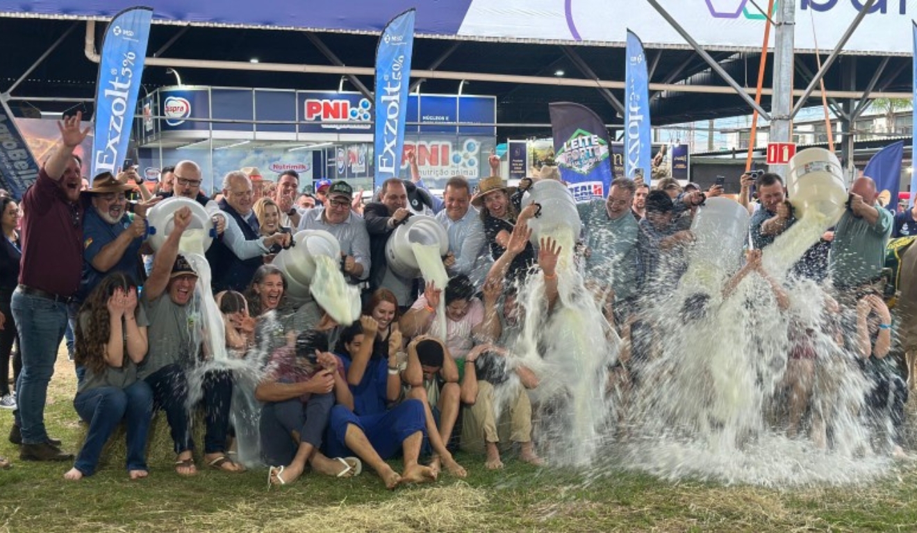 Banho de leite na Expointer revela recorde de produção da raça Holandesa